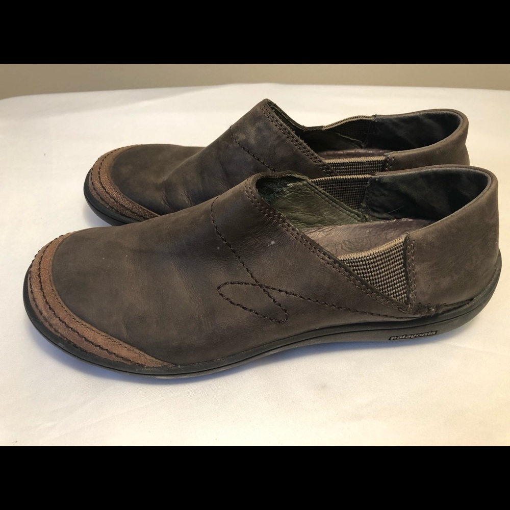 Patagonia Brown Leather Clogs Sz 5.5 Hiking Shoes